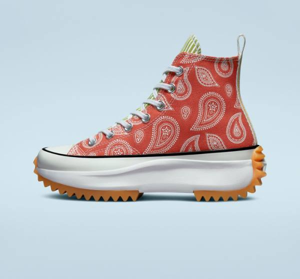 Boty Vysoké Converse Run Star Hike Platformyě Floral Stripes Blankyt Oranžové | CV-961SNX