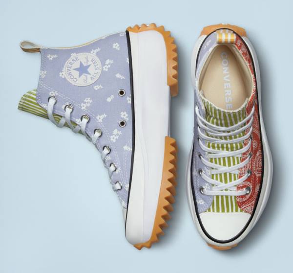 Boty Vysoké Converse Run Star Hike Platformyě Floral Stripes Blankyt Oranžové | CV-961SNX