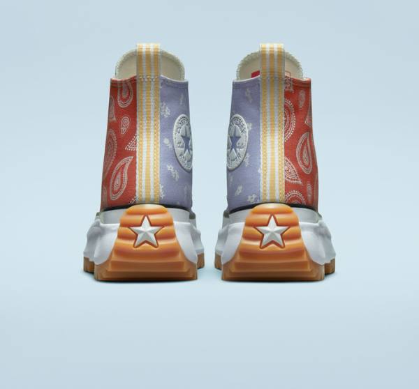 Boty Vysoké Converse Run Star Hike Platformyě Floral Stripes Blankyt Oranžové | CV-961SNX
