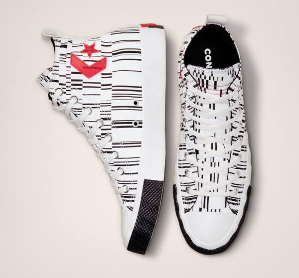 Boty Vysoké Converse UNT1TL3D Translucent Barcode Bílé Černé Červené | CV-693RQC