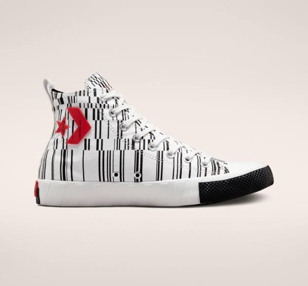 Boty Vysoké Converse UNT1TL3D Translucent Barcode Bílé Černé Červené | CV-693RQC