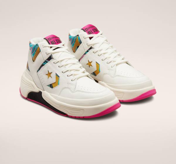Boty Vysoké Converse Weapon CX '90s Marbled Mid Bílé Růžové Černé | CV-863BCA