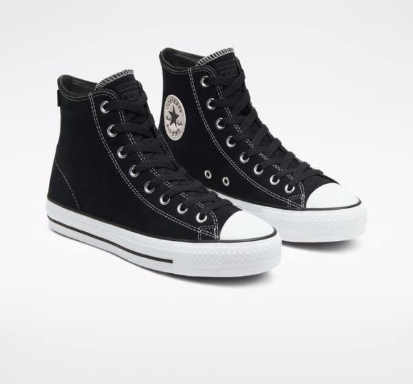 Skate Boty Converse CONS Chuck Taylor All Star Pro Semišové Černé Bílé | CV-765UVC