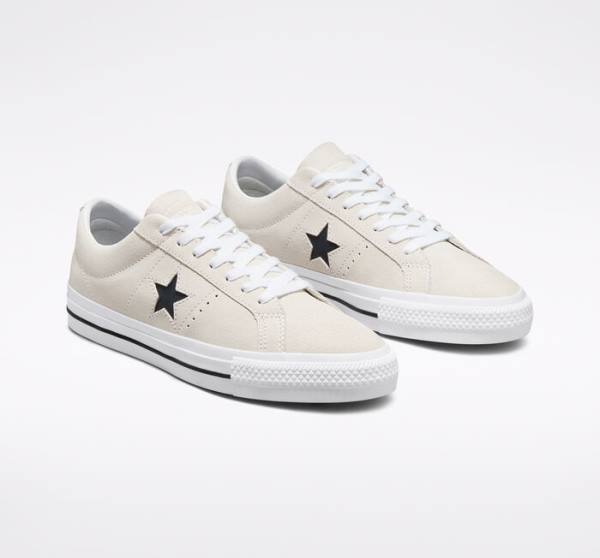 Skate Boty Converse CONS One Star Pro Semišové Bílé Černé | CV-631IVZ